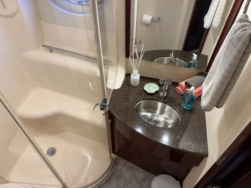 Slide: The Image of Luxurious bathroom in a 2012 Meridian 441 Sedan yacht. - 47