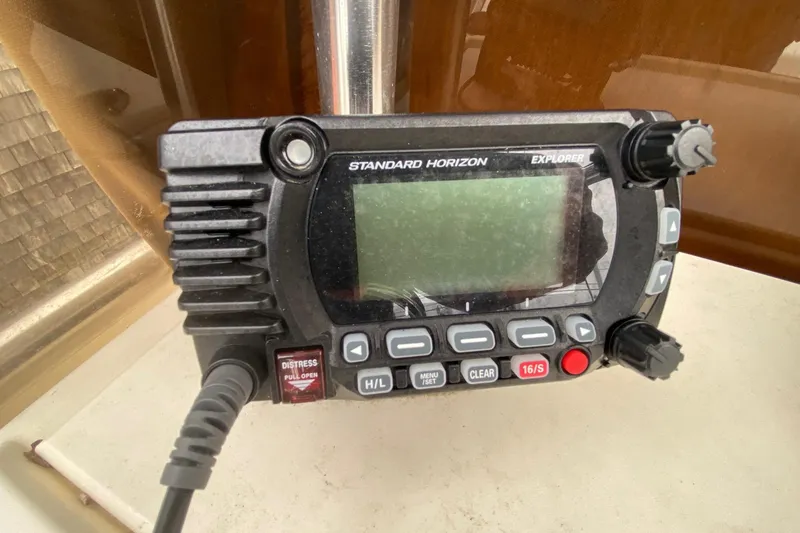 Slide: The Image of Standard Horizon Explorer marine radio on Parker 1801 Center Console, 2000 model. - 10
