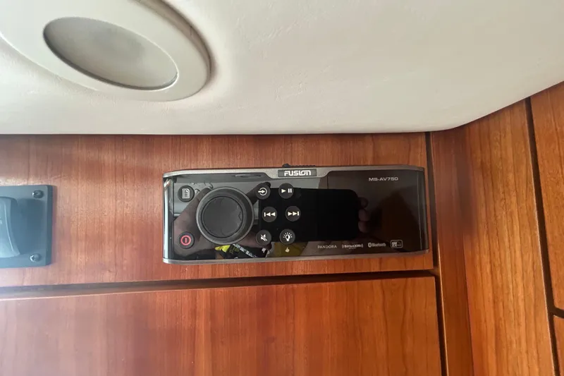 Slide: The Image of Fusion MS-AV750 stereo system on 2018 Albemarle 29 Express boat interior. - 52