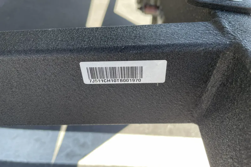 Slide: The Image of Barcode on 2026 Tracker Pro Team 175 boat frame, displaying serial number. - 74