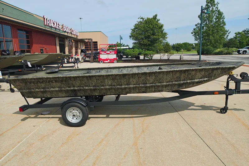 The Image of 2026 Tracker Grizzly 1648 Utility boat on trailer at Tracker Boat Center. - 1