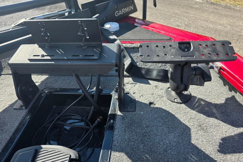 Slide: The Image of 2019 Tracker Pro Team 190 TX Tournament Edition boat dashboard with Garmin mount. - 12