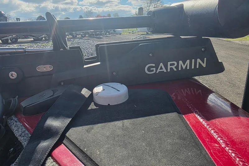 Slide: The Image of 2019 Tracker Pro Team 190 TX boat with Garmin equipment on deck. - 13