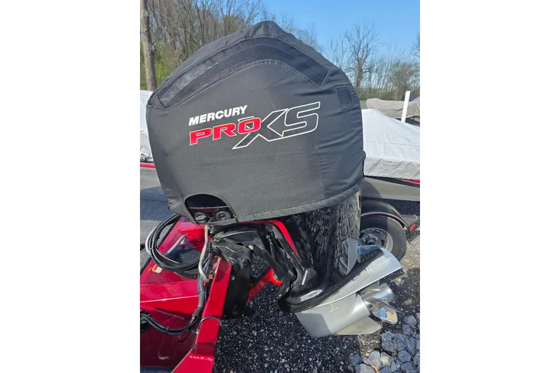 Slide: The Image of 2019 Tracker Pro Team 190 TX Tournament Edition with Mercury Pro XS engine cover. - 4