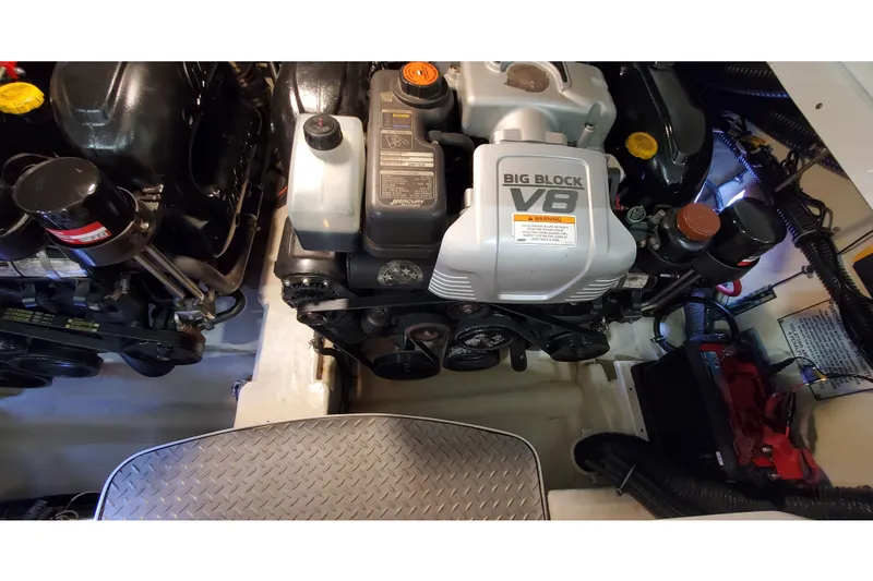 Slide: The Image of Engine compartment of a 2013 Formula 310 Bowrider featuring a Big Block V8 engine. - 35