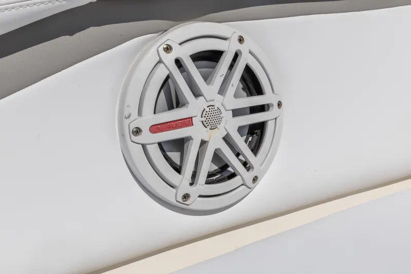 Slide: The Image of Close-up of JL Audio speaker on 2019 Wellcraft 262 Fisherman boat. - 10