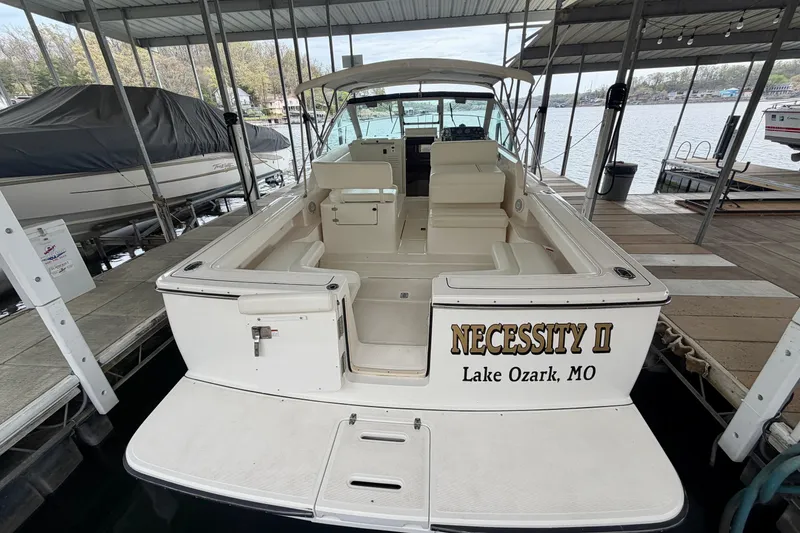 Slide: The Image of 2000 Tiara Yachts 2900 Coronet docked at Lake Ozark, MO, named "Necessity II". - 5