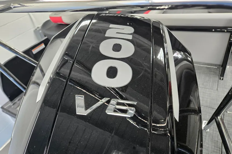 Slide: The Image of 2026 Princecraft Ventura 224 with Mercury 200 V6 engine detail. - 12