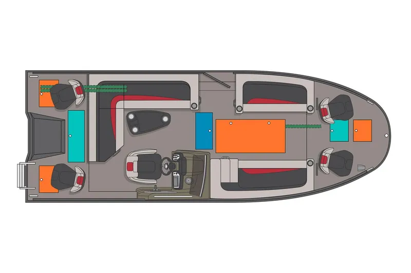 Slide: The Image of Manufacturer Provided Image: Top view layout of 2026 Princecraft Ventura 224 boat interior design. - 4