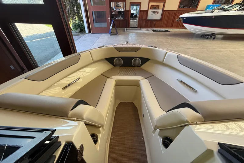 Slide: The Image of 2027 Chris-Craft Sportster 25 boat interior with luxurious seating and modern design. - 37