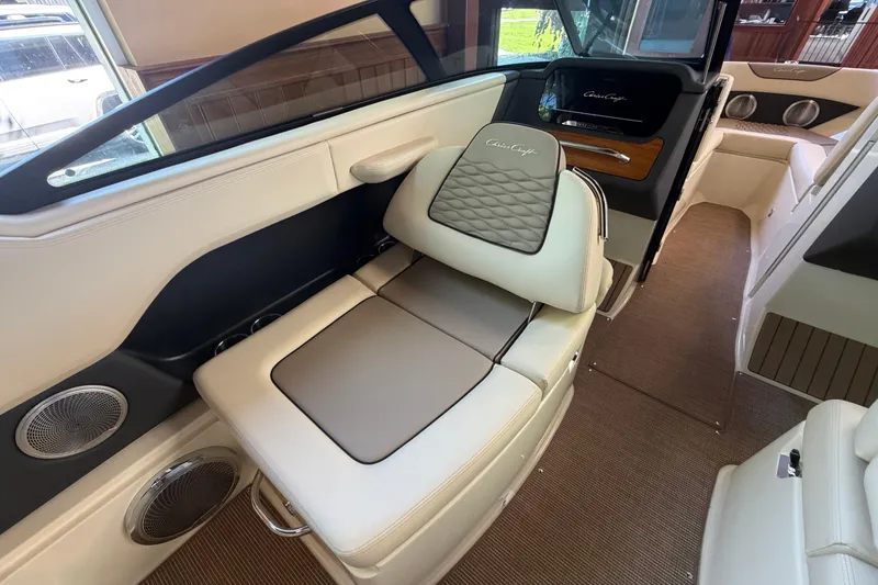 Slide: The Image of Interior of 2027 Chris-Craft Sportster 25, featuring luxurious seating and modern design elements. - 33