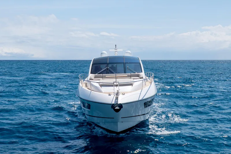Slide: The Image of Luxury Sunseeker Predator 74 XPS yacht cruising on open sea, 2020 model. - 103