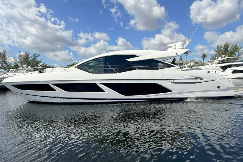 Slide: The Image of Luxury Sunseeker Predator 74 XPS yacht, 2020 model, cruising on a sunny day. - 11