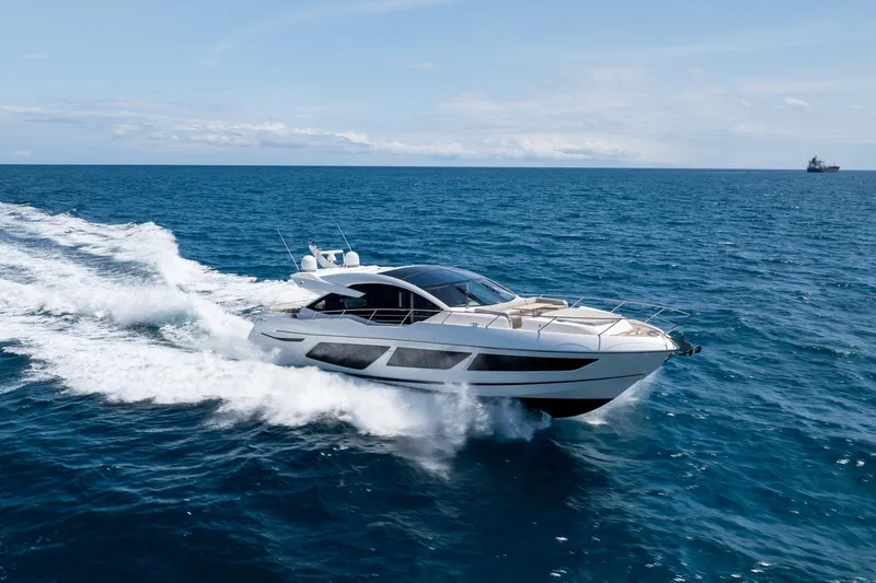 Slide: The Image of Luxury Sunseeker Predator 74 XPS yacht cruising on open sea, 2020 model. - 116