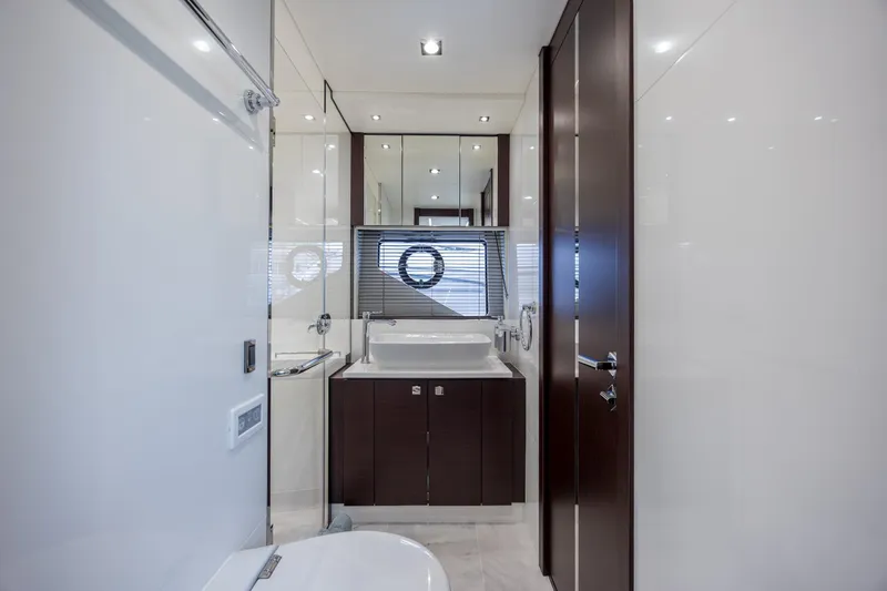 Slide: The Image of Luxurious bathroom interior of 2020 Sunseeker Predator 74 XPS yacht. - 38