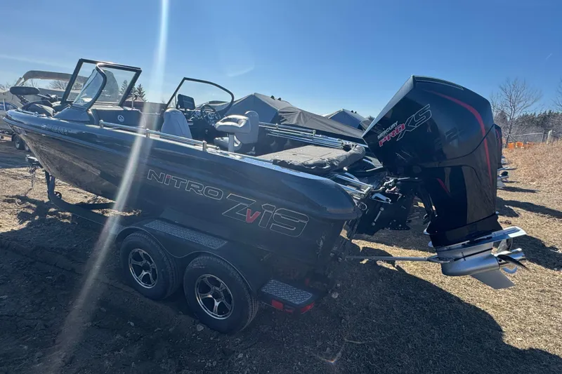 Slide: The Image of 2021 Nitro ZV19 Sport boat with Mercury Pro XS engine on trailer. - 4