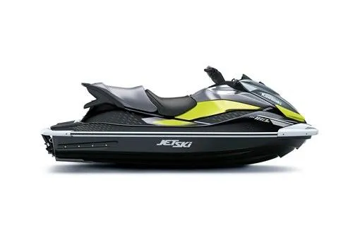 Slide: The Image of 2026 Kawasaki ST 160X jet ski, sleek design, black and yellow color scheme. - 11