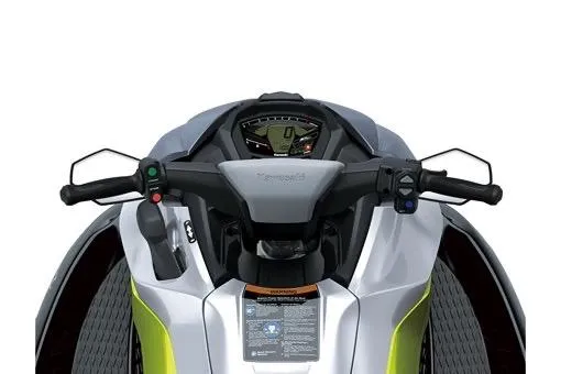 Slide: The Image of 2026 Kawasaki ST 160X jet ski dashboard and handlebars, featuring modern controls and display. - 6