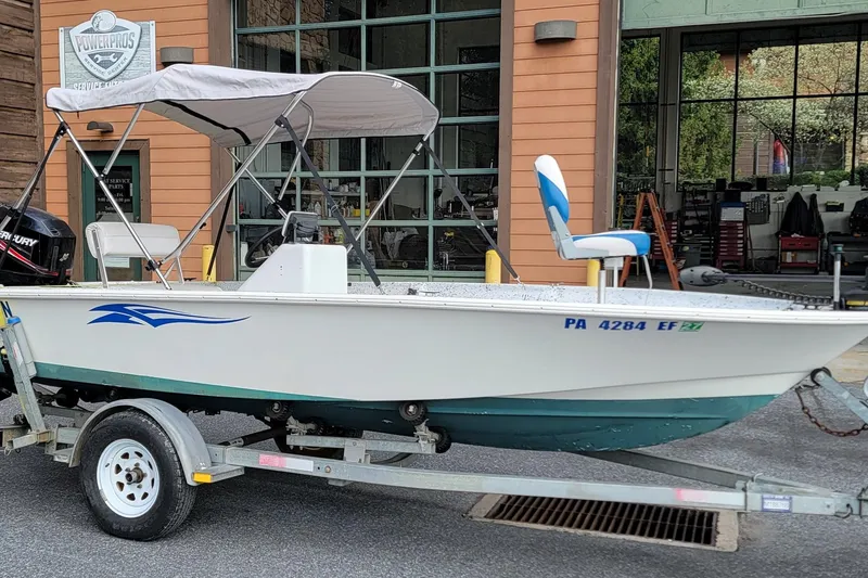 The Image of 2021 HORIZEN CS 170 CC boat on trailer outside service center. - 0