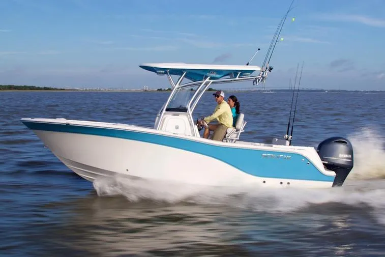 Slide: The Image of Manufacturer Provided Image: 2021 Sea Fox 228 Commander boat cruising on open water. - 47