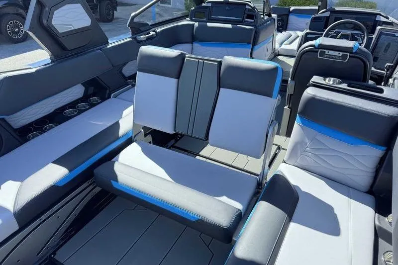 Slide: The Image of 2026 Supra SL boat interior with modern seating and sleek design. - 4