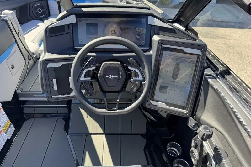 Slide: The Image of 2026 Supra SL dashboard with advanced touchscreen controls and modern steering wheel design. - 6