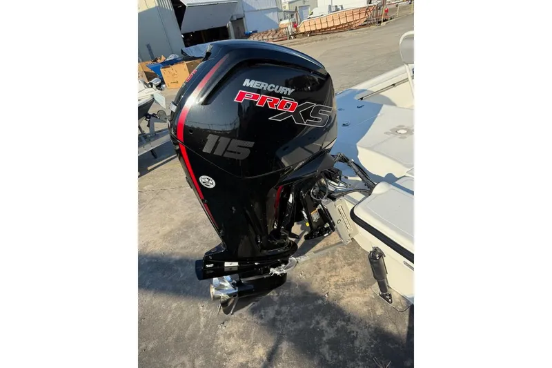 Slide: The Image of 2024 Mako 18 LTS boat with Mercury Pro XS 115 outboard motor. - 6