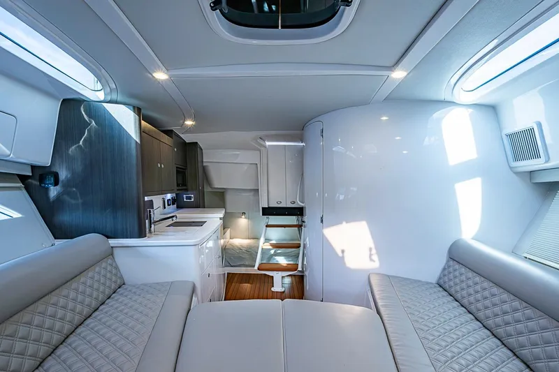 Slide: The Image of Luxurious interior of 2024 Intrepid 41 Valor yacht with modern amenities and elegant design. - 34
