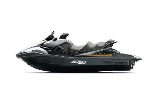 Slide: The Image of 2026 Kawasaki ULTRA 160LX jet ski, sleek black design, side view. - 4