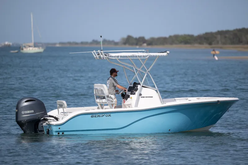 Slide: The Image of 2020 Sea Fox 206 Commander boat on water with Yamaha engine. - 5