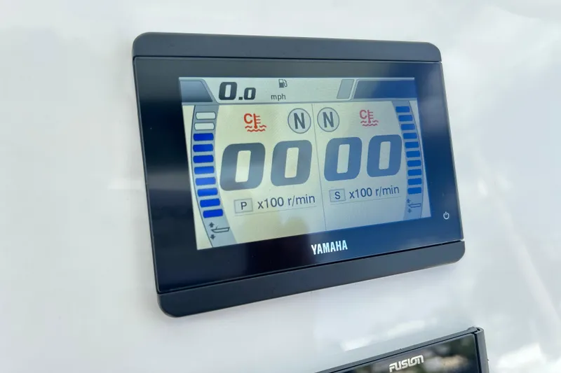 Slide: The Image of Yamaha display on 2026 Key West 260 Center Console boat dashboard. - 29