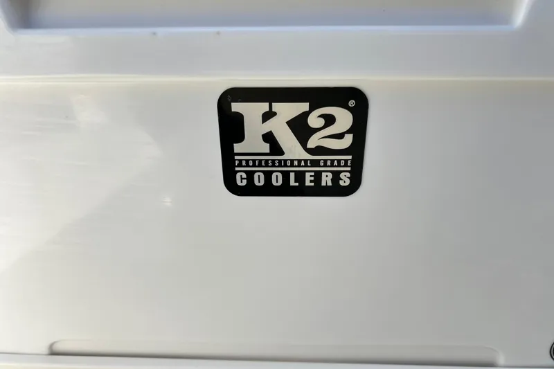 Slide: The Image of K2 Professional Grade Coolers logo on a Key West 260 Center Console, 2026 model. - 40