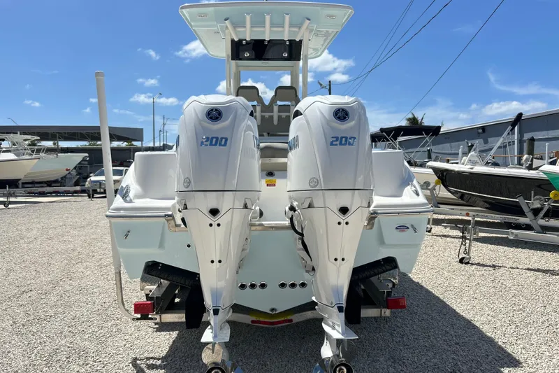 Slide: The Image of 2026 Key West 260 Center Console boat with dual 200 horsepower engines. - 47