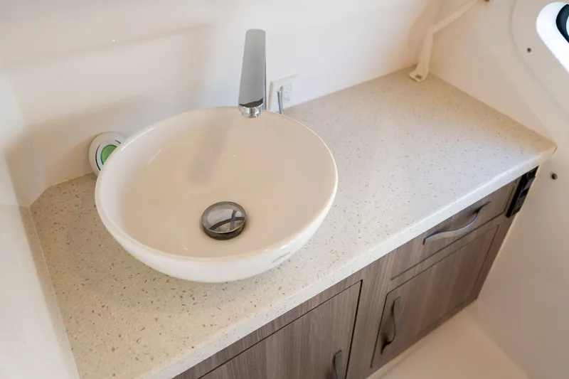 Slide: The Image of Sink and countertop in a modern boat bathroom. - 30
