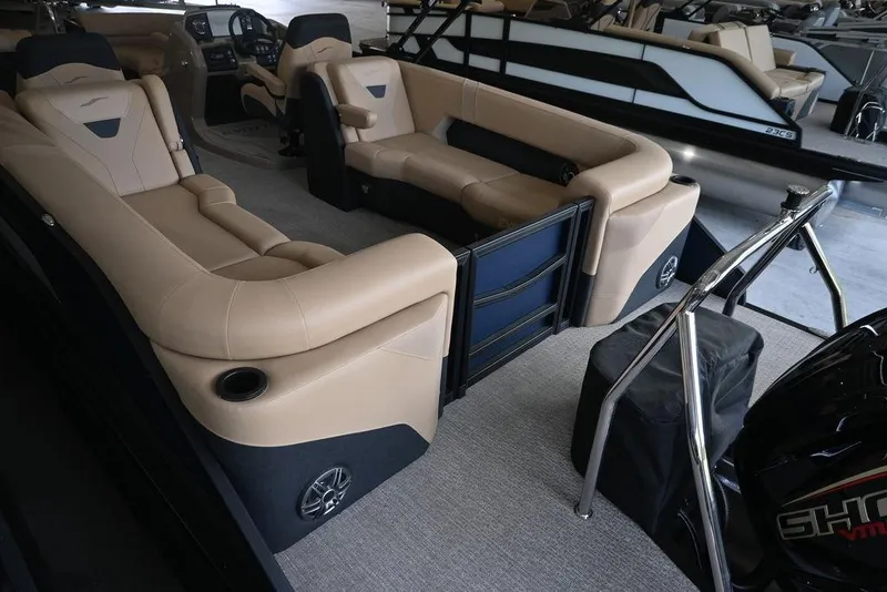 Slide: The Image of Luxurious interior of 2026 Evotti 523QL boat with beige seating and modern design. - 12