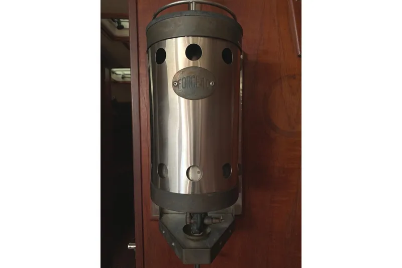 Slide: The Image of Force 10 Propane Heater in salon of 1984 Sabre 38 yacht interior. - 36