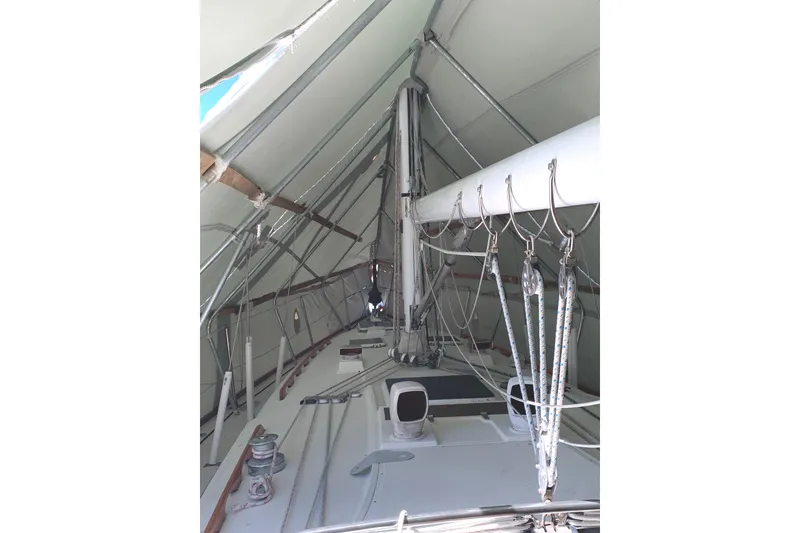 Slide: The Image of Fairclough cover and frame 1984 Sabre 38 sailboat deck - 62