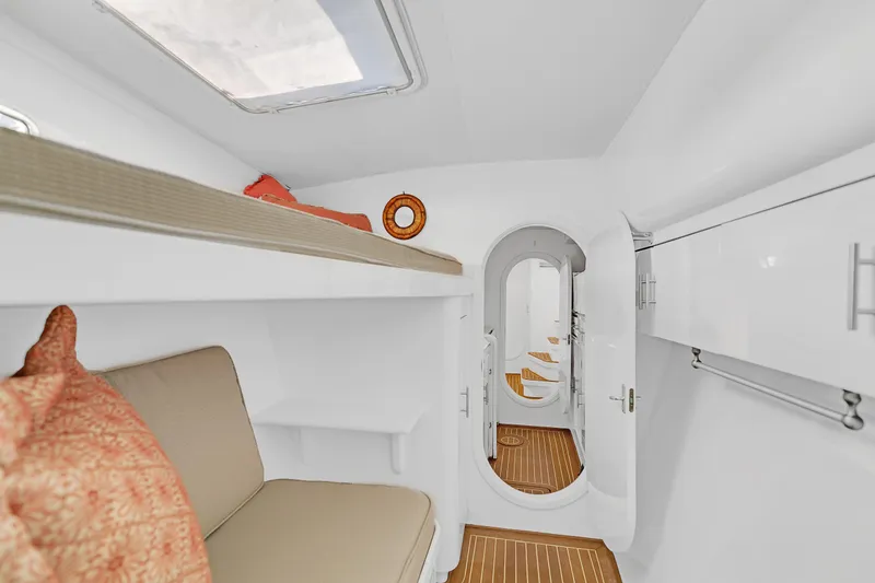 Slide: The Image of Interior of 1988 Kelsall Manannan Custom yacht with cozy seating and modern design. - 46