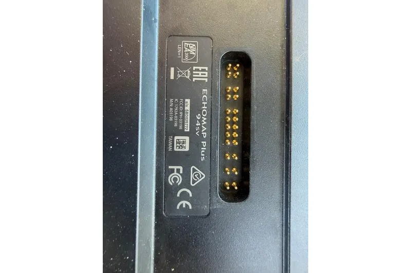 Slide: The Image of Close-up of Garmin ECHOMAP Plus 94sv connector on a 2014 Carolina Skiff 218 DLV. - 7