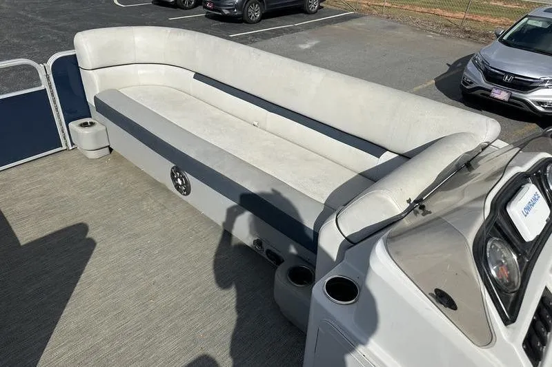 Slide: The Image of 2021 Godfrey Sweetwater 2186 C pontoon boat interior with spacious seating and cup holders. - 7