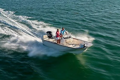 Slide: The Image of 2027 Boston Whaler 170 Montauk cruising swiftly on open water. - 3