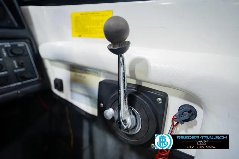 Slide: The Image of 1992 MasterCraft ProStar boat seat with star embroidery detail, Reeder-Trausch Marine logo visible. - 35