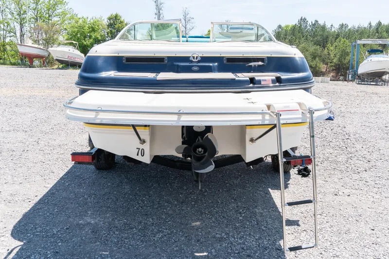 Slide: The Image of Rear view of a 2007 Bryant 190 boat with ladder and propeller. - 8