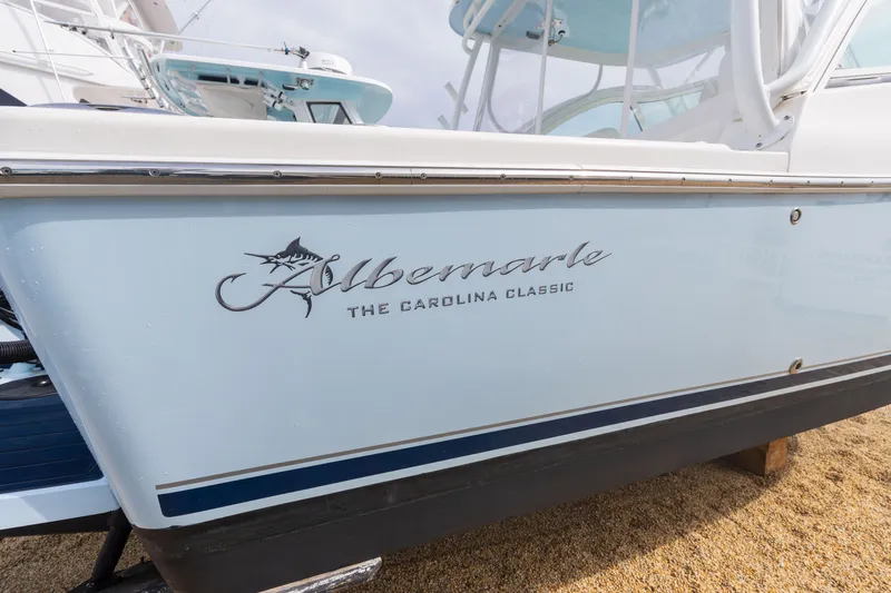 Slide: The Image of Albemarle 27 DC boat, 2022 model, side view with logo. - 4
