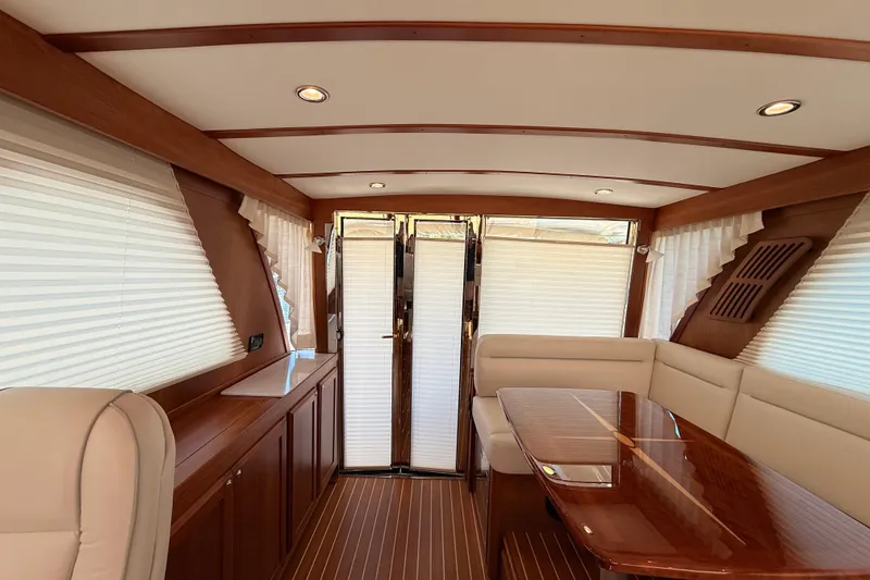 Slide: The Image of Luxurious interior of 2022 Sabre 38 Salon Express yacht with elegant wood finishes. - 32