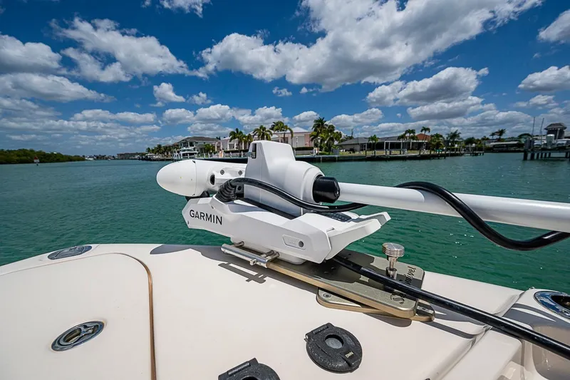 Slide: The Image of 2022 Grady-White Freedom 285 boat with Garmin equipment on a sunny day. - 45