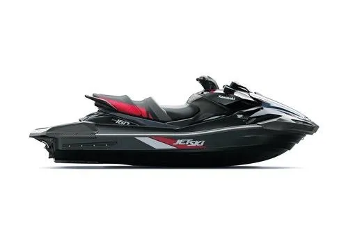 Slide: The Image of 2026 Kawasaki ULTRA 160 LX-S jet ski, sleek black design with red accents. - 9