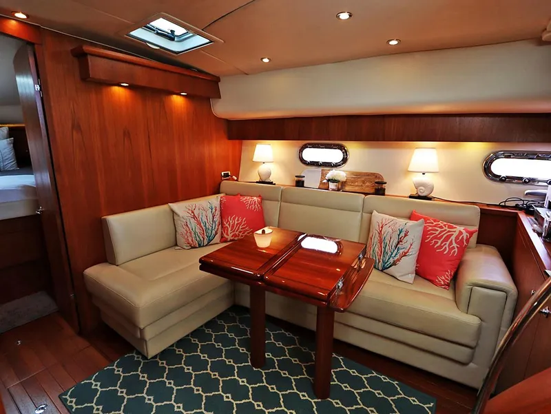 Slide: The Image of Luxurious interior of 2009 Tiara Yachts 4300 Sovran with elegant seating and decor. - 3