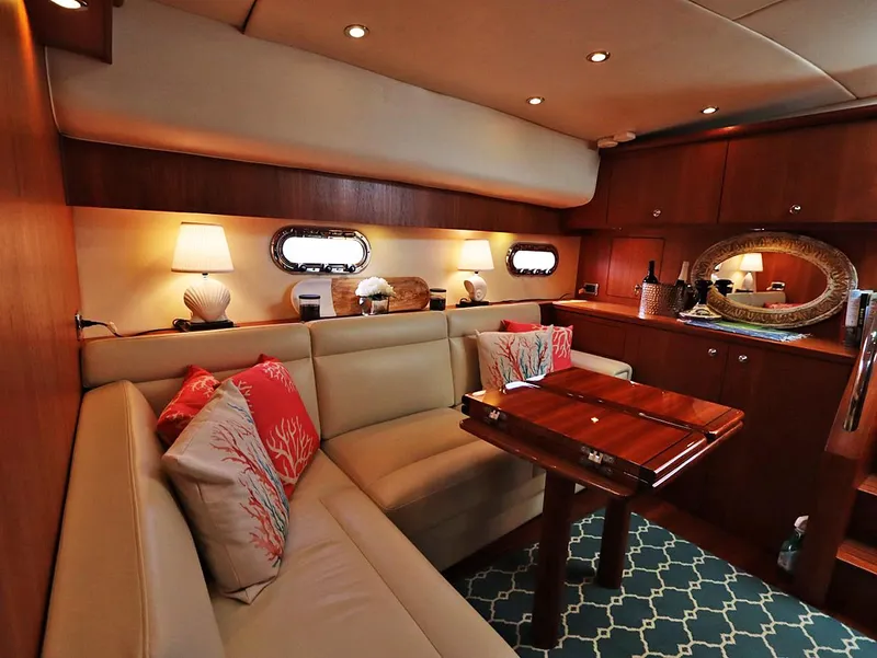 Slide: The Image of Luxurious interior of 2009 Tiara Yachts 4300 Sovran with elegant seating and decor. - 5