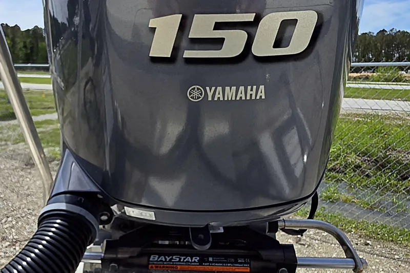 Slide: The Image of Yamaha 150 outboard motor on 2018 Rosborough 22 Cape Breton boat. - 7